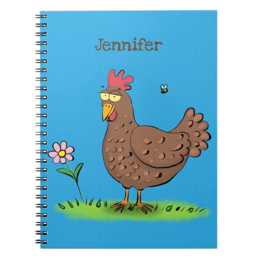 Carnet Drôle poulet rustique whimsical dessin animé (Devant)