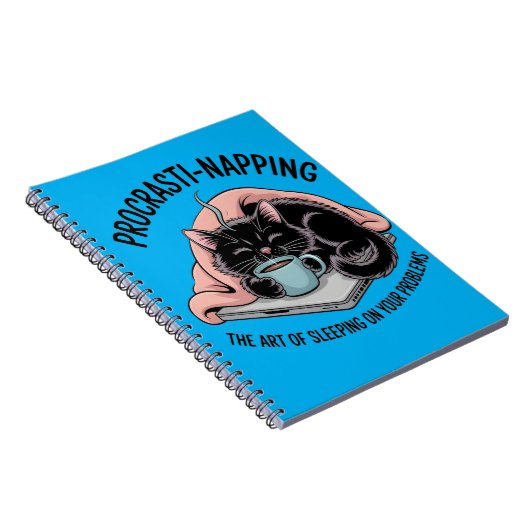Carnet Drôle Procrastination Nap Chat (Côté Droit)
