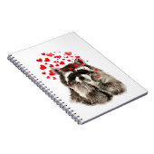 Carnet Drôle Raccoon souffler Baisers Coeurs d'amour (Côté Droit)
