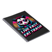 Carnet Drôle Retro Raccoon Opossum Live Fast Eat Trash (Côté Droit)