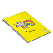 Carnet Drôle Rhino Rainbow Cute Kids Cartoon (Côté Droit)