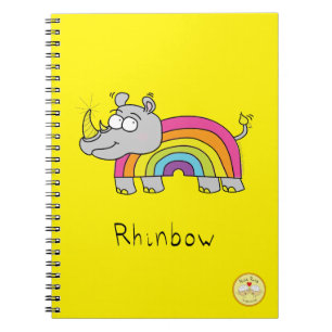 Carnet Drôle Rhino Rainbow Cute Kids Cartoon