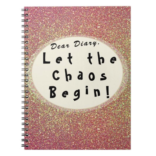 Carnet Drôle Rose Or mignon Moderne Typographie Humour (Devant)