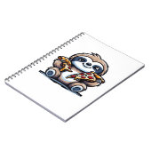 Carnet Drôle Sloth mangeant Pizza, Amoureux des animaux K (Côté gauche)