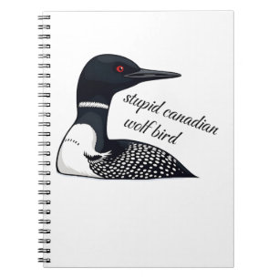 Carnet Drôle Stupide Loup Oiseau Canadien