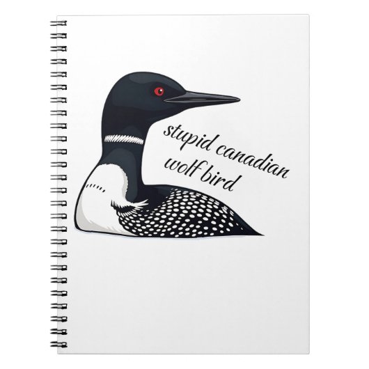 Carnet Drôle Stupide Loup Oiseau Canadien (Devant)