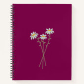 Carnet Drôle Style École Gauche Nom Personnalisé Fleurs (Devant)