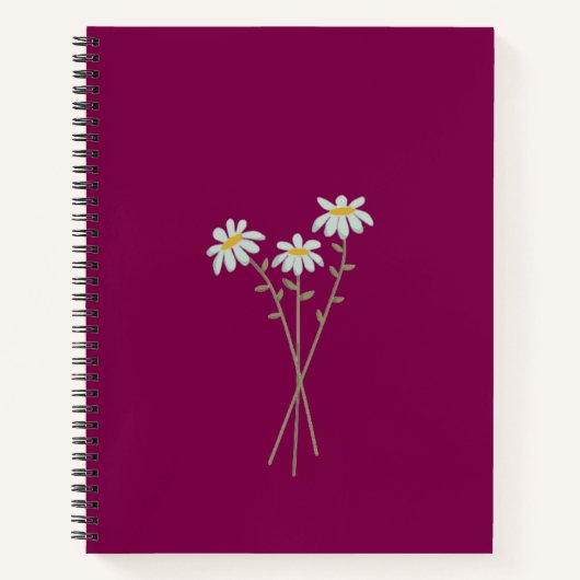 Carnet Drôle Style École Gauchère Nom Personnalisé Floral (Devant)