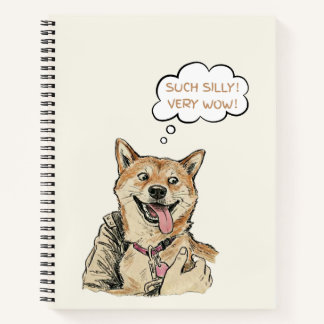 Carnet Drôle "Tellement bête, très wow" Shiba Inu Doge Me