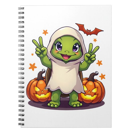 Carnet Drôle Turtle Ghost Citrouille Boo Halloween Kids M (Devant)