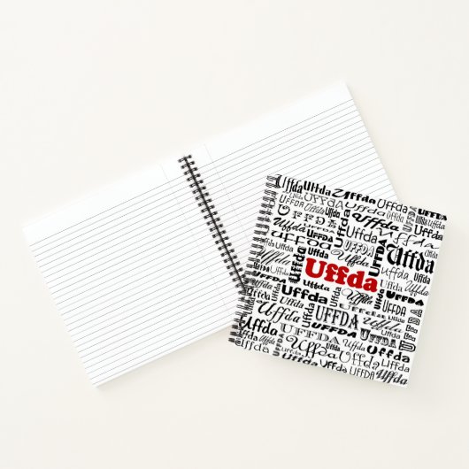 Carnet Drôle Uffda Expression norvégienne Texte noir et r (Intérieur)