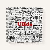 Carnet Drôle Uffda Expression norvégienne Texte noir et r (Devant)