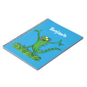 Carnet Drôle vert souriant animé lézard d'iguane (Côté gauche)