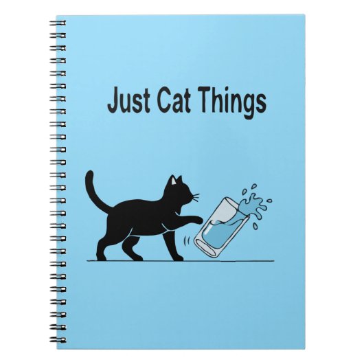 Carnet Drôles de 'choses de chat' Chat noir renversant de (Devant)