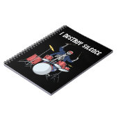 Carnet Drummer Rock Music Band Drums I Destroy Silence (Côté gauche)