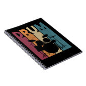 Carnet Drummer Vintage Rock Music Retro (Côté Droit)