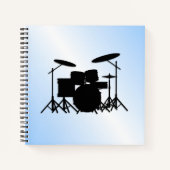 Carnet Drums Musique Design bleu (Devant)
