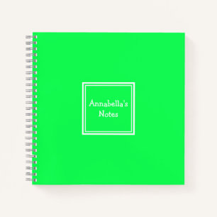 Carnet du collège Neon Green Personnalisé