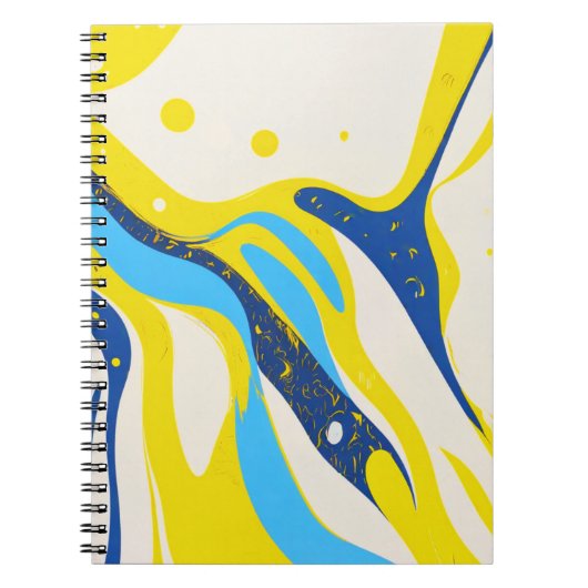 Carnet du designer - Abstrait Jaune & Bleu Art (Devant)