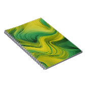 Carnet du designer avec Abstrait vert et jaune (Côté Droit)