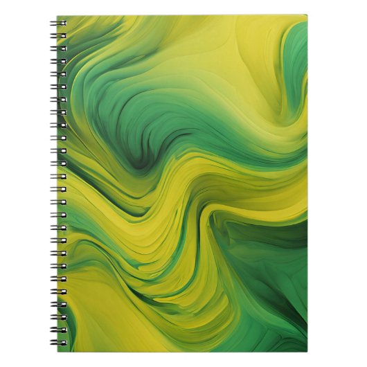 Carnet du designer avec Abstrait vert et jaune (Devant)