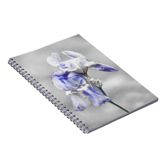 Carnet du Journal d'art gris bleu Iris (Côté Droit)