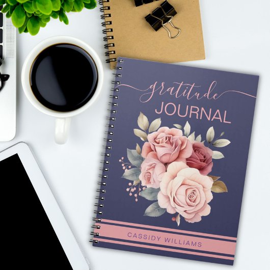 Carnet du journal de gratitude pour les fleurs vio