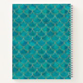 Carnet du journal de sirène turquoise Blue & Gold (Dos)