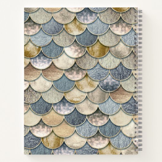 Carnet du Journal des échelles de sirène bleu et o (Dos)