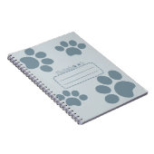 Carnet du journal gris-bleu des pattes de chat (Côté Droit)