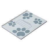 Carnet du journal gris-bleu des pattes de chat (Côté gauche)