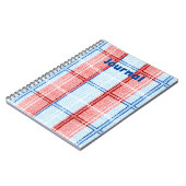 Carnet du journal Plaid rouge, blanc et bleu (Côté gauche)
