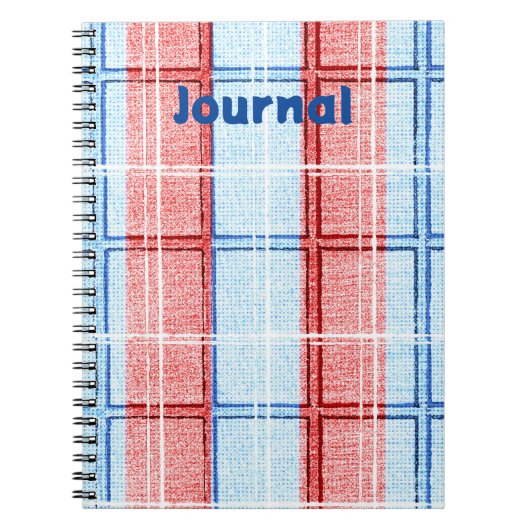 Carnet du journal Plaid rouge, blanc et bleu (Devant)