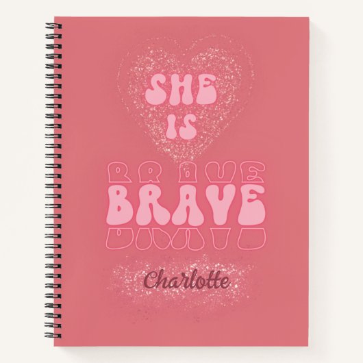 Carnet du journal rose d'or brillant (Devant)