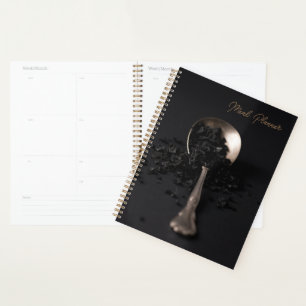 Carnet du planificateur de repas de sel noir