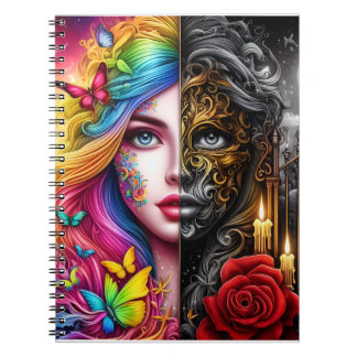 Carnet Dualité Elfique Magique - Royaumes Jour - Nuit