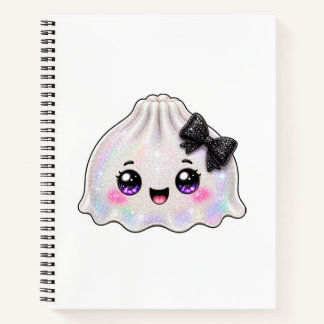 Carnet Dumpling fantôme blanc Squishy Halloween noir 