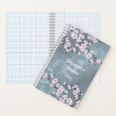 Carnet Dusky Rose Dusty Blue Cherry Blossom Année (À l'intérieur)