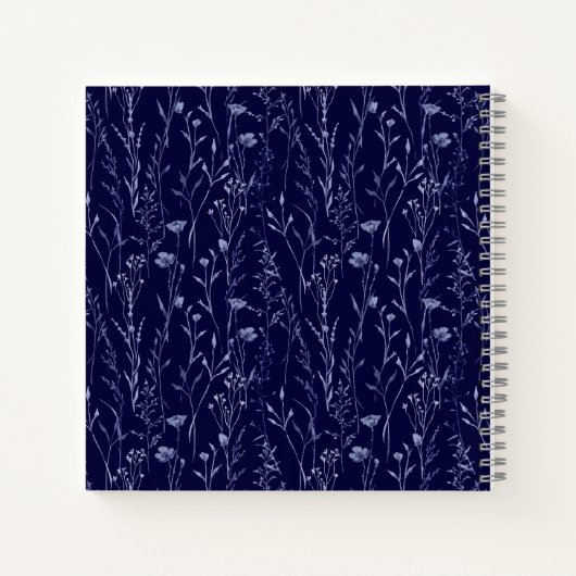 Carnet Dusty Blue Fleur sauvage Nom de famille Recette (Dos)