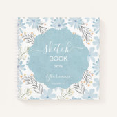 Carnet Dusty Blue Floral Sketchbook (Devant)