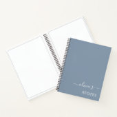 Carnet Dusty Blue minimaliste moderne Monogramme élégant (Intérieur)