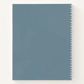 Carnet Dusty Blue Modern Script Nom Monogrammé (Dos)