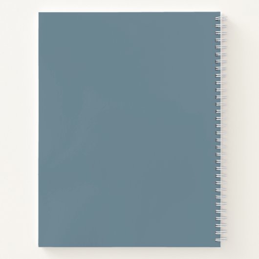 Carnet Dusty Blue Modern Script Nom Monogrammé (Dos)