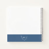 Carnet Dusty Blue Monogram Wreath Business (Dos)