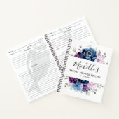 Carnet Dusty Blue Purple Navy Lilac Blooms Mariage (Intérieur)