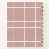 Carnet Dusty rose pink ivory grid business (Dos)