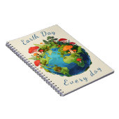 Carnet Earth Day Every Day Nature Planet Design (Côté Droit)