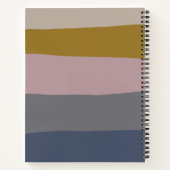 Carnet Earthy Boho Moderne Abstrait Stripes Personnalisé (Dos)