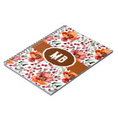 Carnet Earthy Colors, Fall Flowers Monogrammed (Côté gauche)