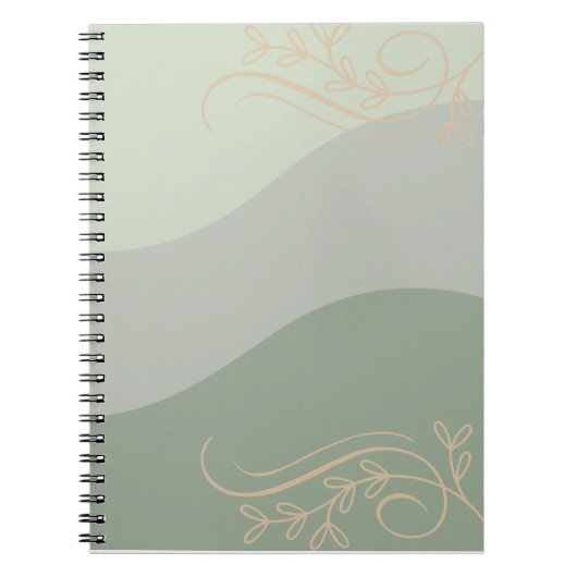 Carnet Earthy Green with Gold Accents Notebook – Natural (Devant)